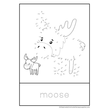 36 Dot-to-Dot Animal Printables with Letter Tracing