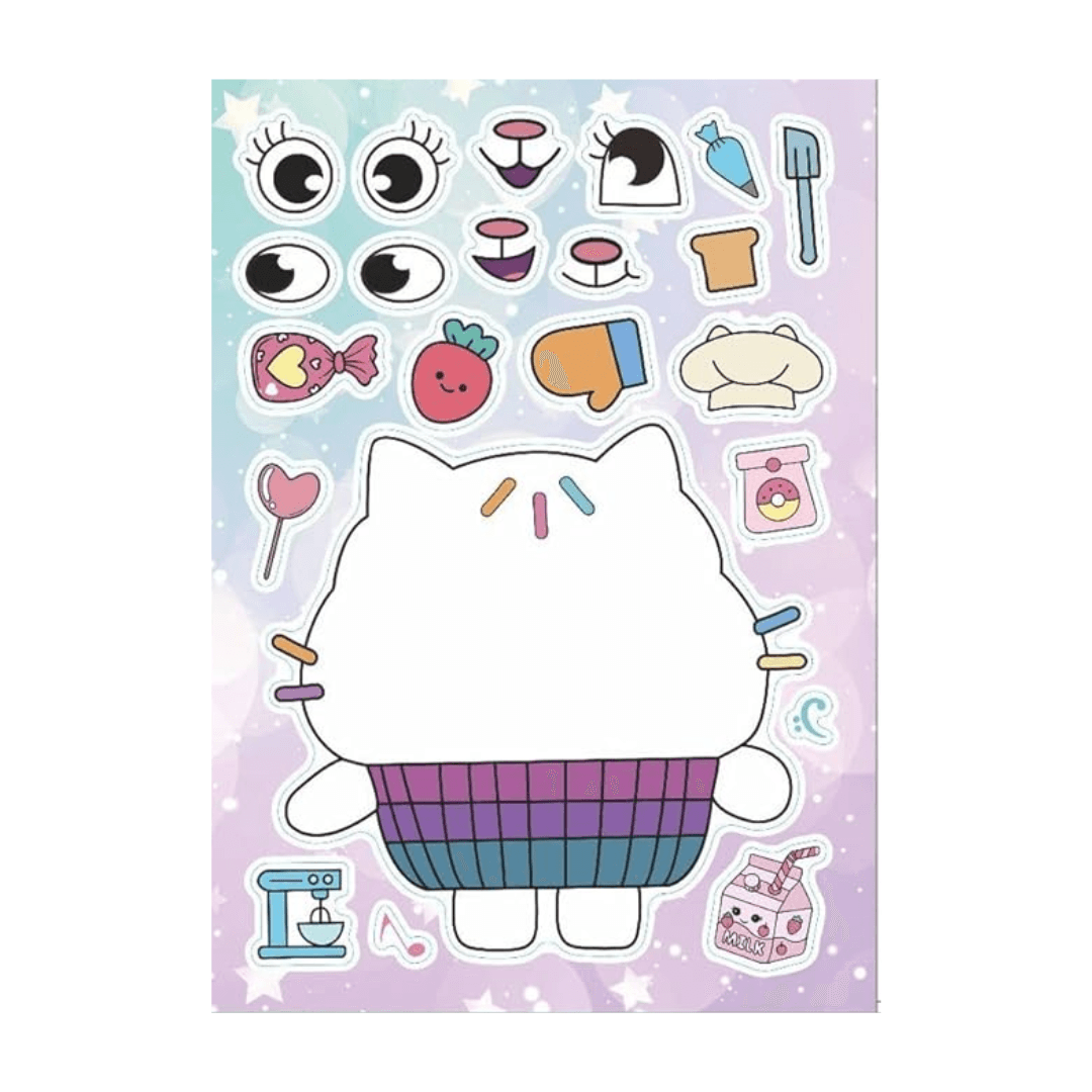 Gabby's Dollhouse Make a Face Puzzle Sticker 6 sheets