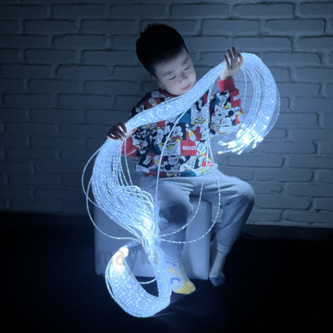 Sensory Fiber Optic Sitting Cube – Interactive Padded seat with 100 Heat-Sealed Light Strands