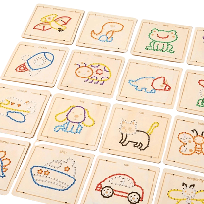 Wood Embroidery Kit - 4pc Set for Creative Stitching & Fine Motor Fun! - Made2Motivate