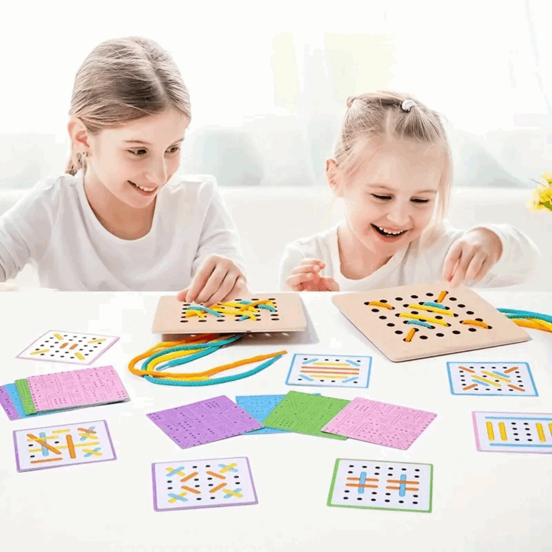 Pattern Play Lacing Boards – Interactive Fine Motor Skill Development Toy for Kids’ Creative Play & Coordination