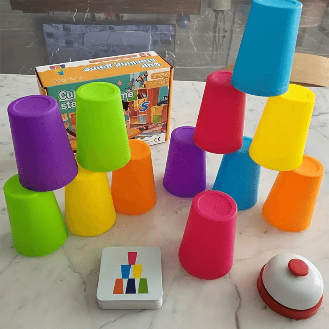 Stack & Match Game – Cup Stacking Challenge for Fine Motor Skills, Focus & Creative Play - Made2Motivate