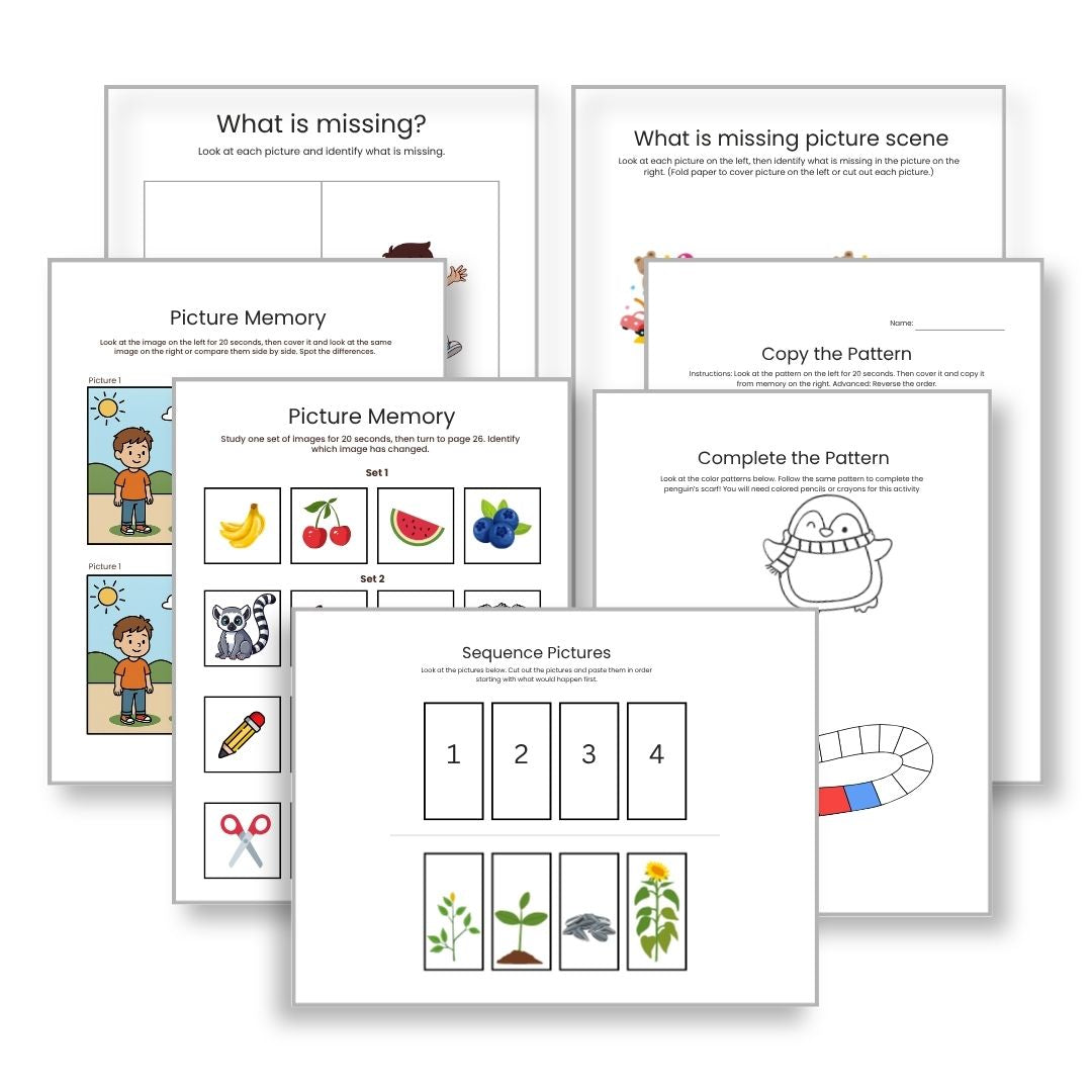Working Memory Activity Packet (Ages 7–15) | 55+ Worksheets & 10 Proven Strategies