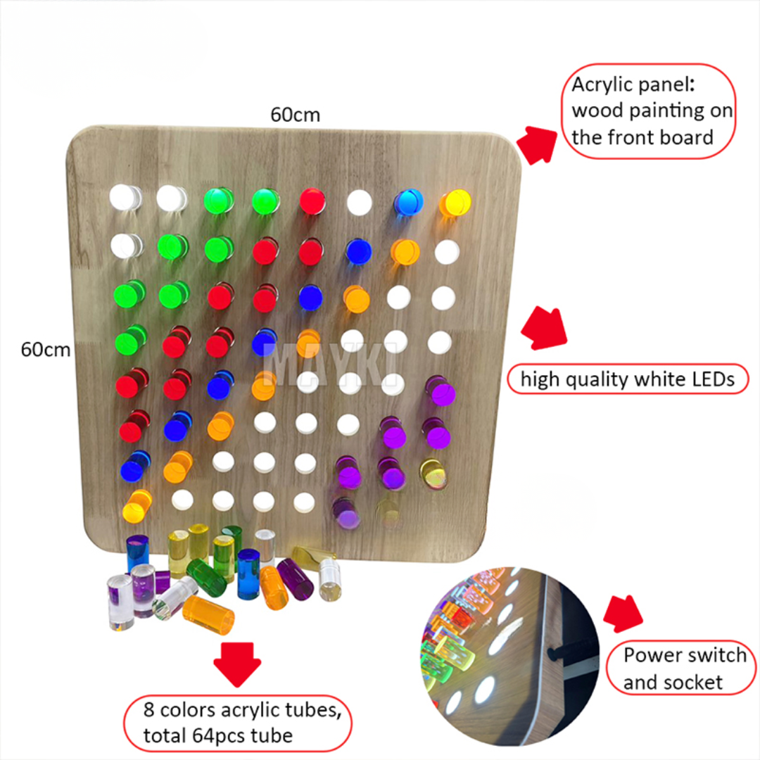 LED Light Wall Panel Peg Board – Sensory Learning & Creative Light Wall for Kids