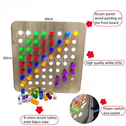 LED Light Wall Panel Peg Board – Sensory Learning & Creative Light Wall for Kids