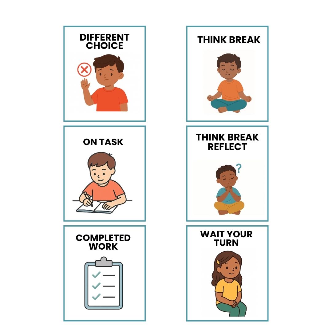 Behavior Support Cards for Kids | Visual Reminder Cards