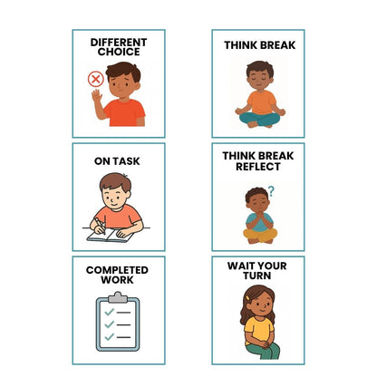 Behavior Support Cards for Kids | Visual Reminder Cards
