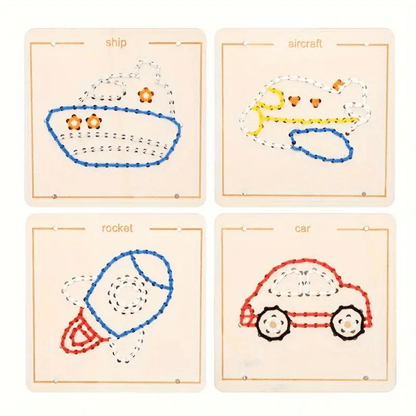 Wood Embroidery Kit - 4pc Set for Creative Stitching & Fine Motor Fun! - Made2Motivate