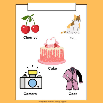 Alphabet Cut & Paste Vocabulary Pack (A-E) - Phonics & Fine Motor Skills