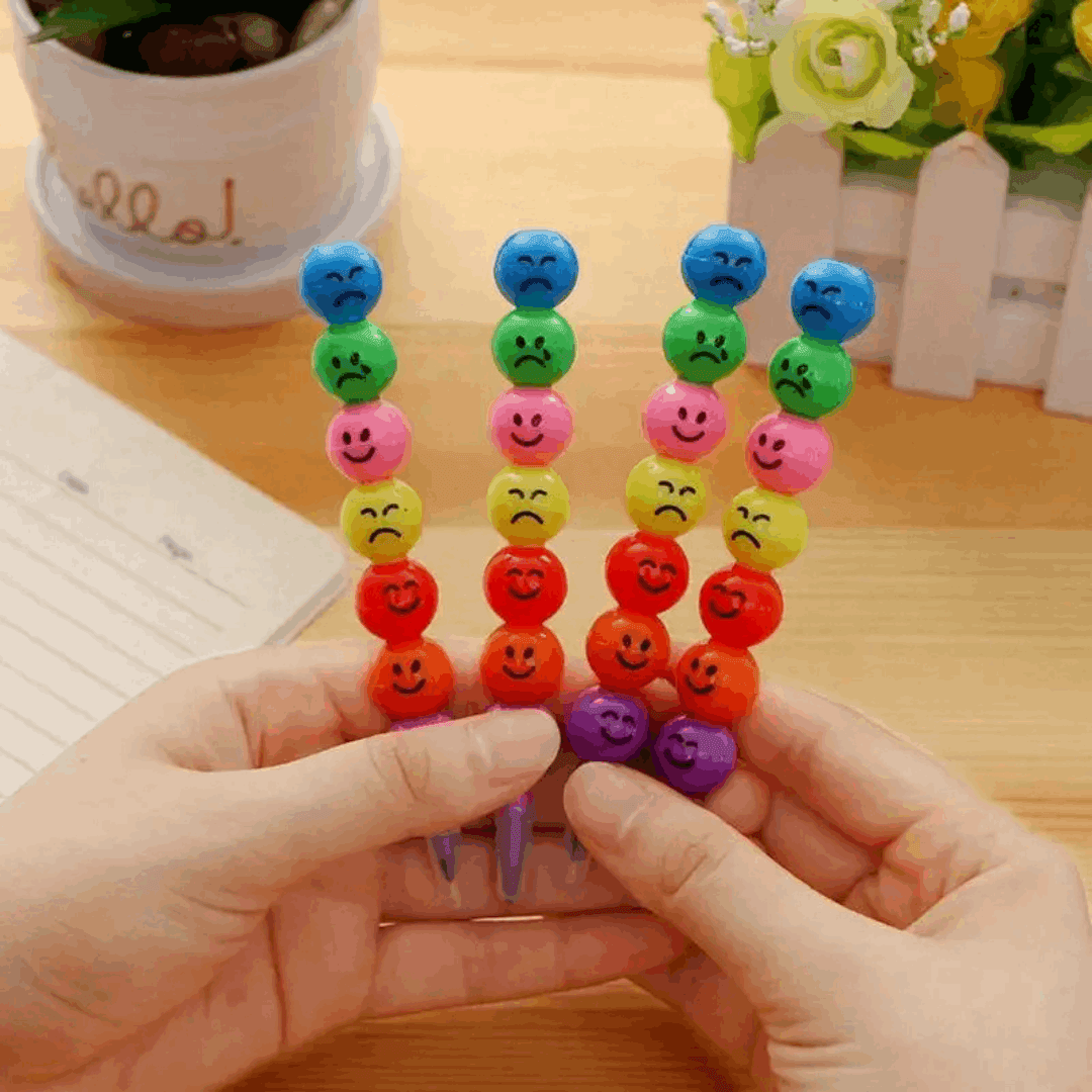 Emoji Expressions Crayons Set of 5 – Fun, Creative Coloring Tools for Kids to Explore Emotions