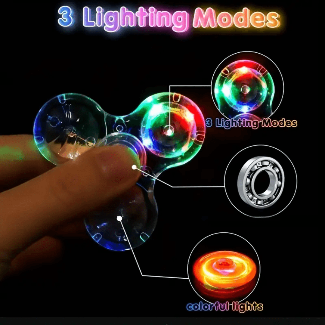 LED Light-Up Fidget Spinner | 3 Modes | Stress Relief & Fun Toy