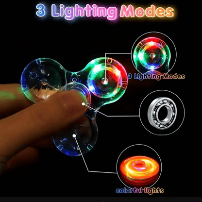 LED Light-Up Fidget Spinner | 3 Modes | Stress Relief & Fun Toy
