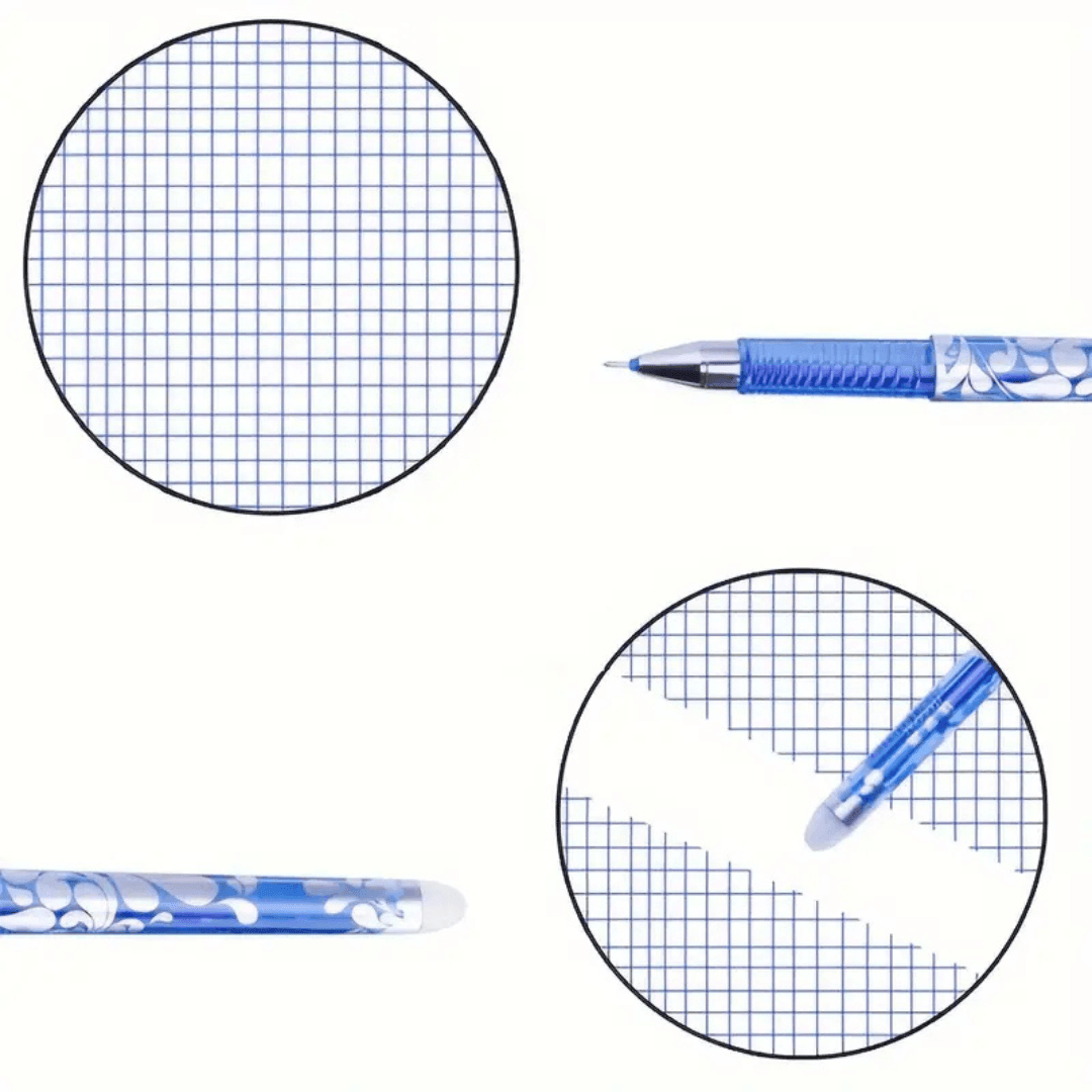 Vibrant Erasable Gel Pen Set - 6 Colors + 30 Refills for Fun & Mess-Free Writing! - Made2Motivate