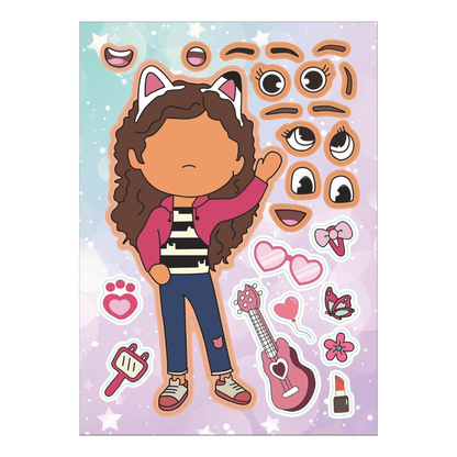 Gabby's Dollhouse Make a Face Puzzle Sticker 6 sheets