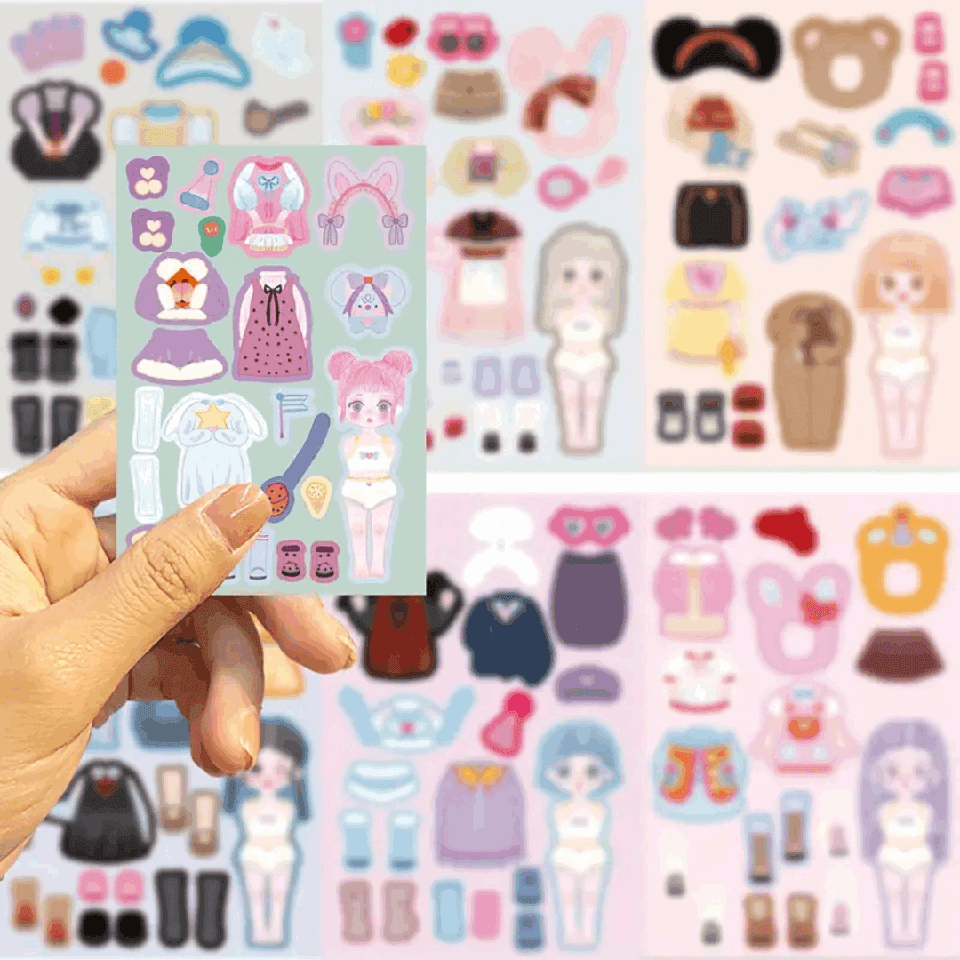 Character Dress Up Sticker Set – 8 Piece Customizable Sticker Kit for Creative Play & Imagination