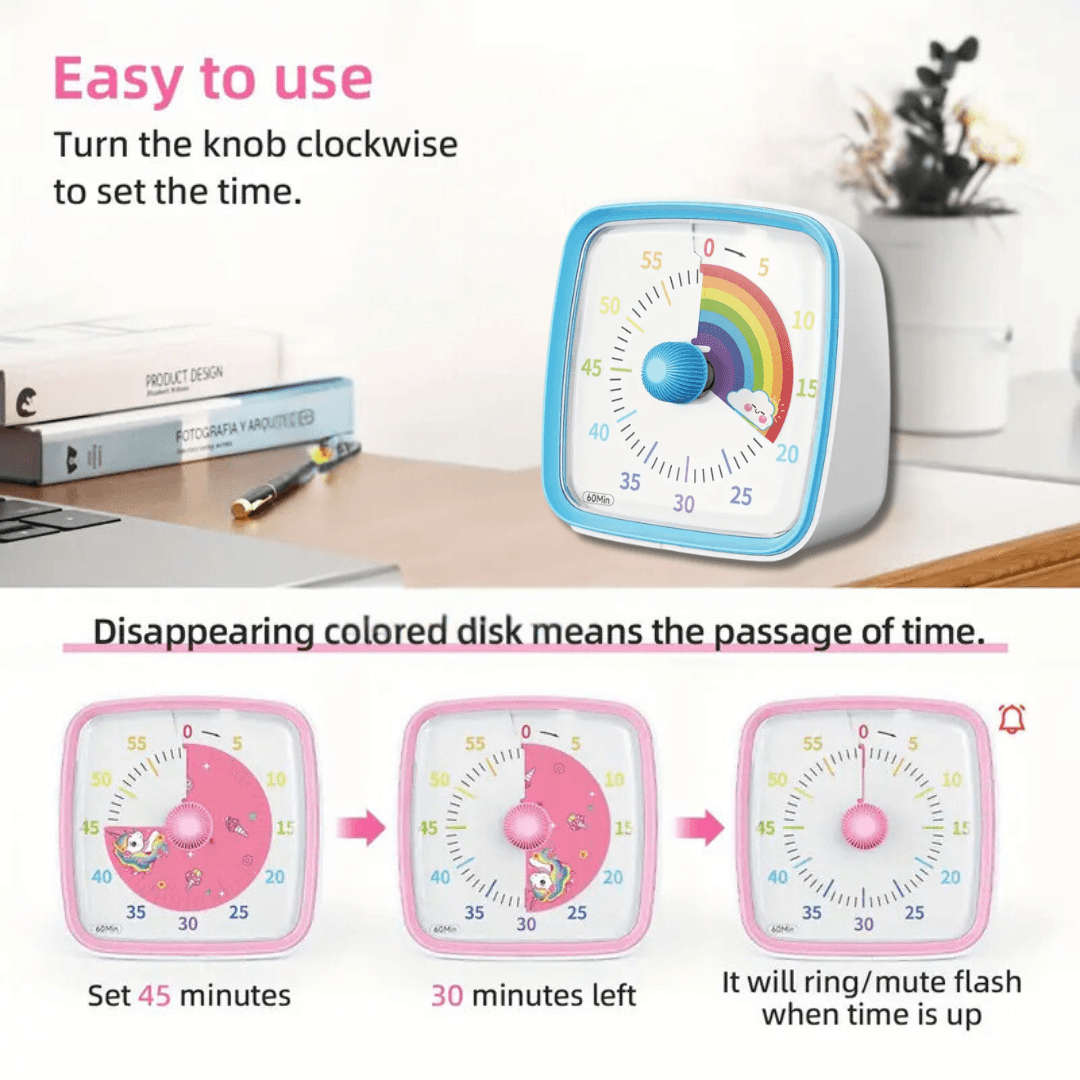Rainbow Visual Timer – Bright, Colorful, and Easy Time Management - Made2Motivate