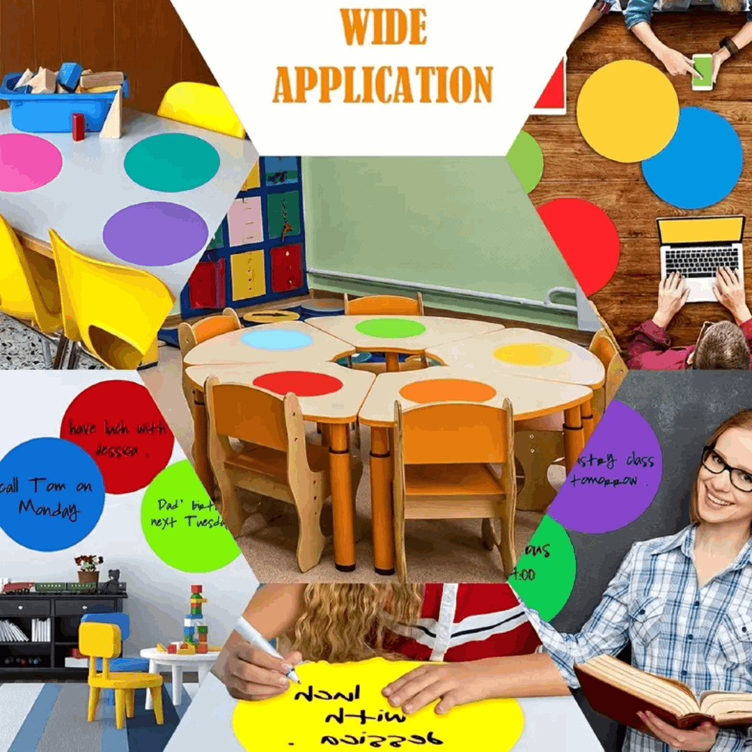 Colorful Dry Erase Dots – 8 Piece Set of Vibrant, Reusable Stickers for Classroom Organization & Creative Learning