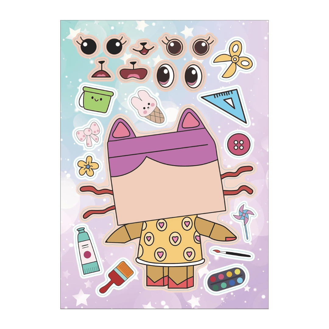 Gabby's Dollhouse Make a Face Puzzle Sticker 6 sheets