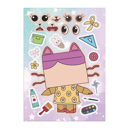 Gabby's Dollhouse Make a Face Puzzle Sticker 6 sheets