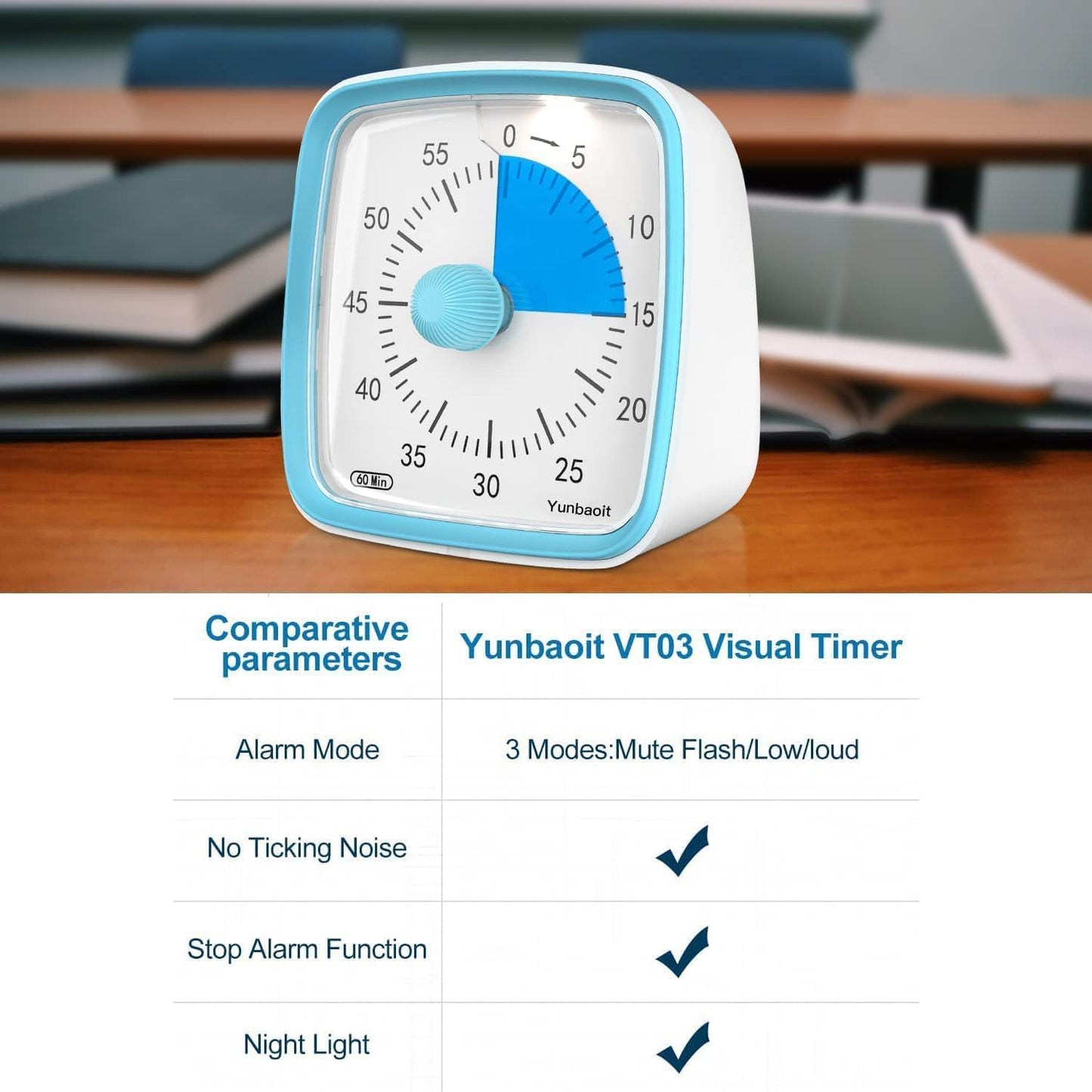 Silent Visual Timer-Blue