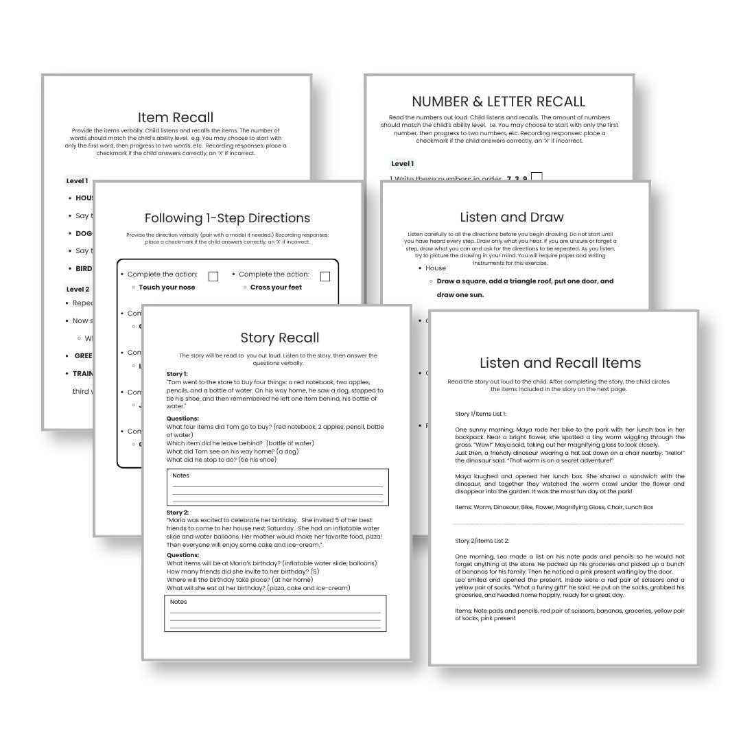 Working Memory Activity Packet (Ages 7–15) | 55+ Worksheets & 10 Proven Strategies