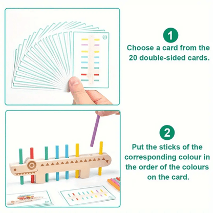 Crocodile Color Sort & Match Wood Toy - Made2Motivate