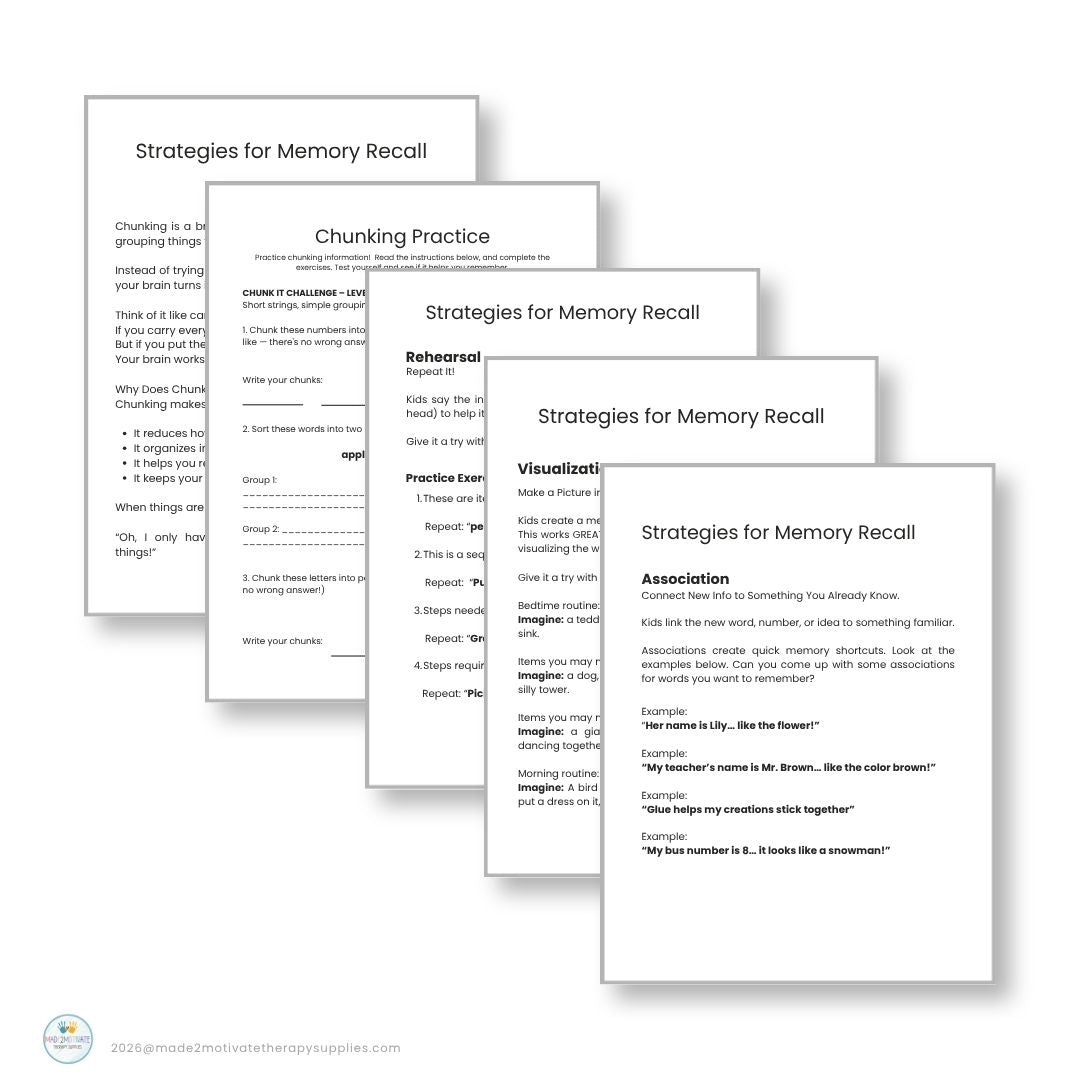 Working Memory Activity Packet (Ages 7–15) | 55+ Worksheets & 10 Proven Strategies