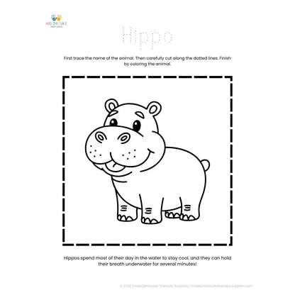 Jungle Animal Tracing & Cutting Pack | Free Pre-K Printable
