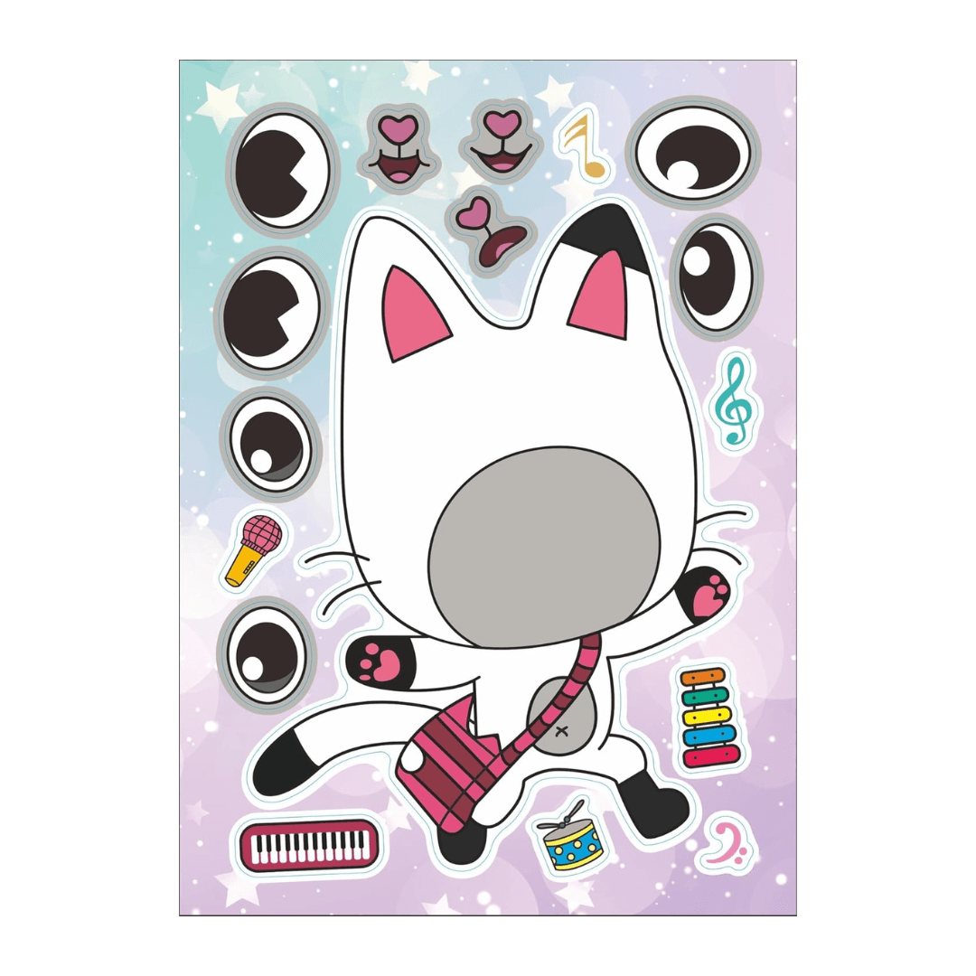 Gabby's Dollhouse Make a Face Puzzle Sticker 6 sheets
