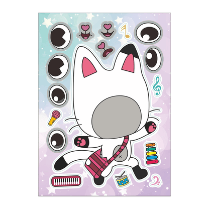 Gabby's Dollhouse Make a Face Puzzle Sticker 6 sheets