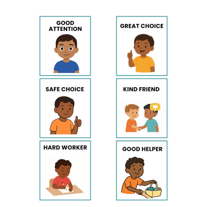 Behavior Support Cards for Kids | Visual Reminder Cards