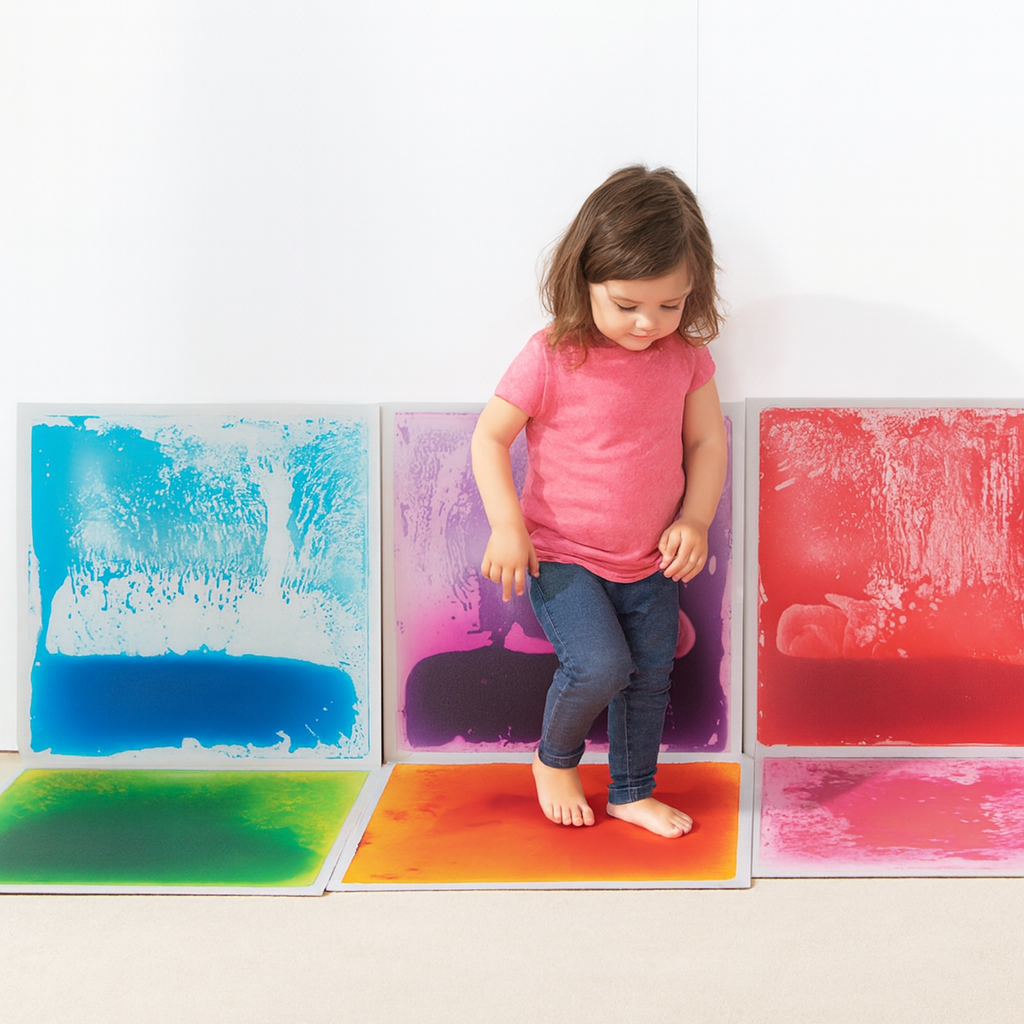Liquid Sensory Floor Tiles Set of 6 Multi Sizes