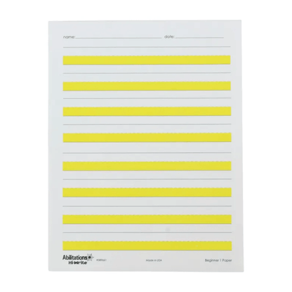 Abilitations Hi-Write Beginner Paper – Level 1 | 100 Sheets for Writing Improvement; Letter Placement