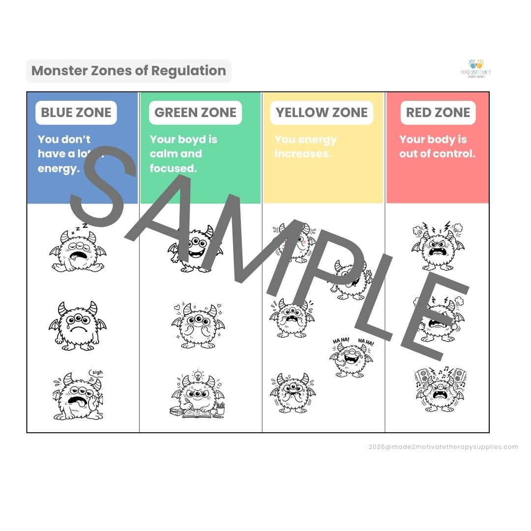 Monster Zones of Regulation Pack – Fun, Engaging Emotional Regulation Activities for Kids
