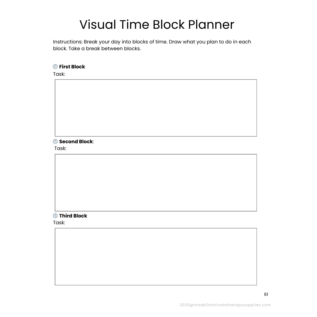 Planning & Organization Activity Packet for Kids (Ages 7-15)