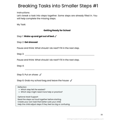 Planning & Organization Activity Packet for Kids (Ages 7-15)
