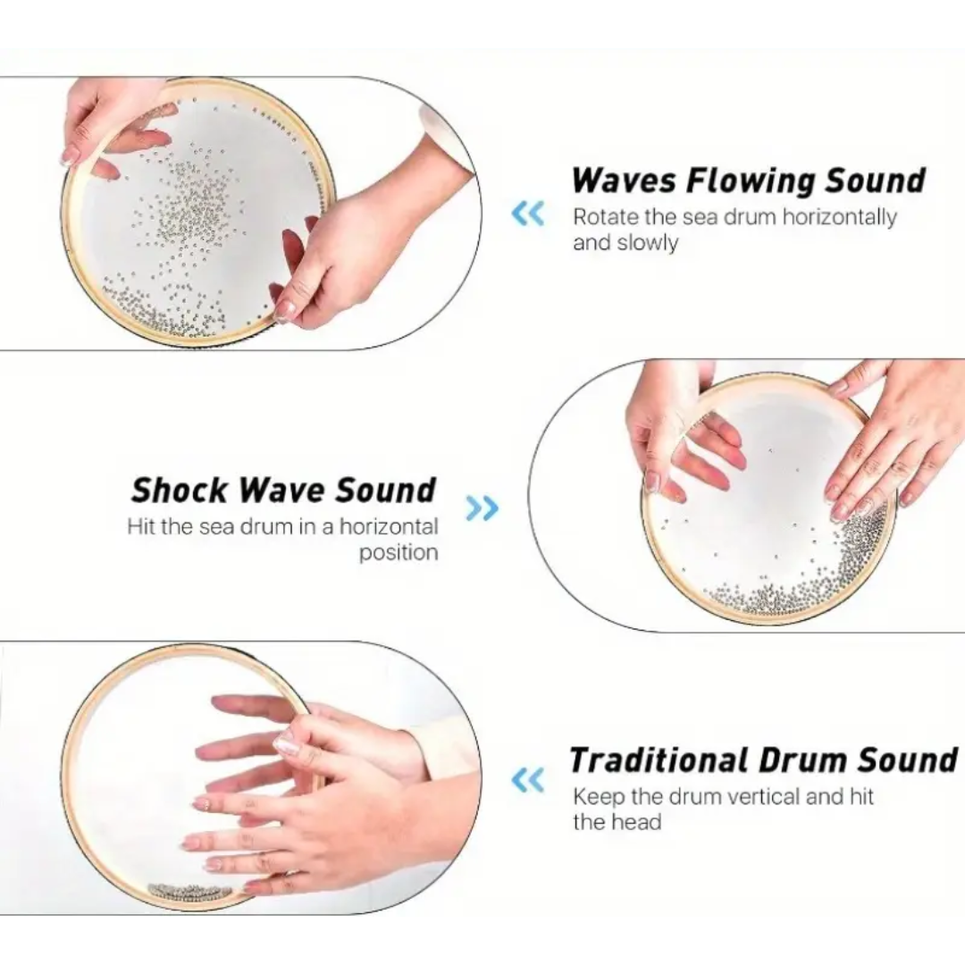 Oceanic Wave Drum – Sensory Musical Instrument for Kids’ Relaxation, Focus & Creative Play - Made2Motivate