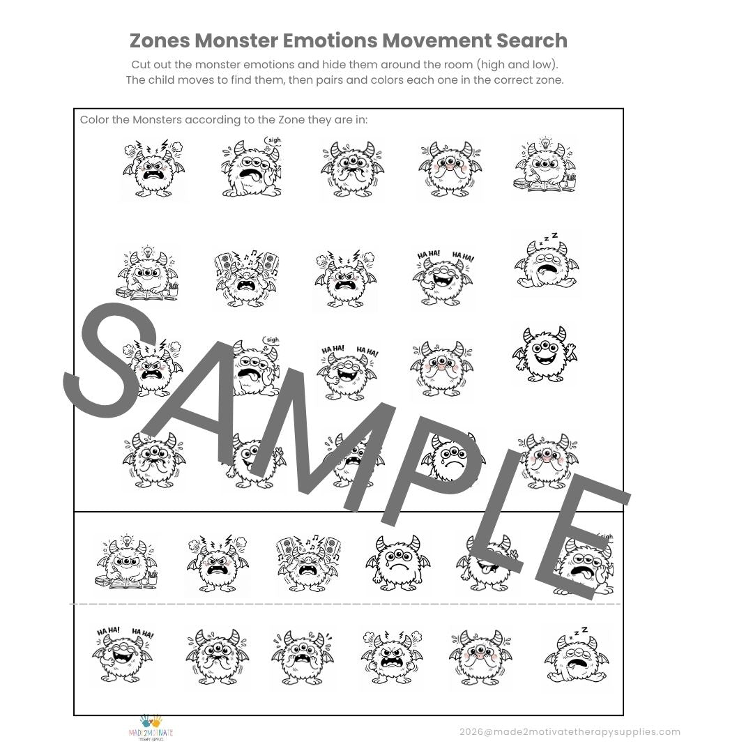 Monster Zones of Regulation Pack – Fun, Engaging Emotional Regulation Activities for Kids