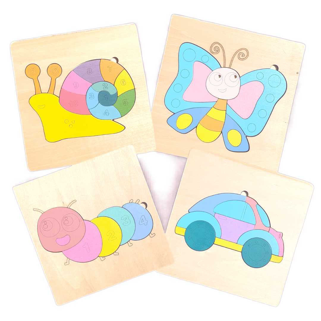 Wood Puzzles- Set of 4 - Made2Motivate