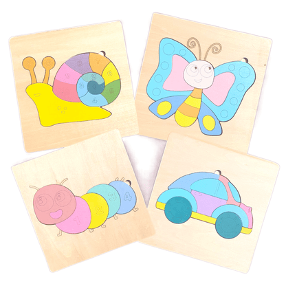 Wood Puzzles- Set of 4 - Made2Motivate