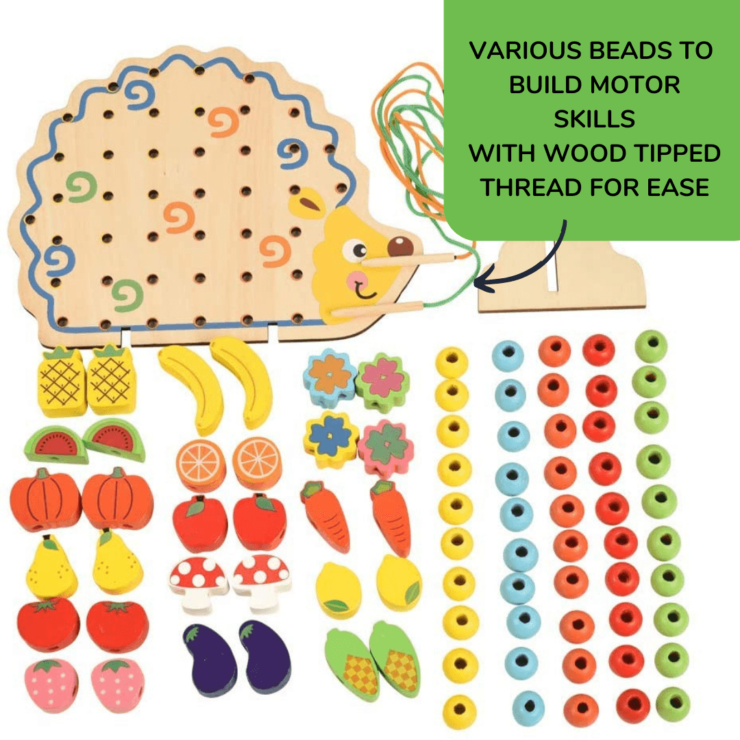 Wooden Lacing Board: Hedgehog - Made2Motivate
